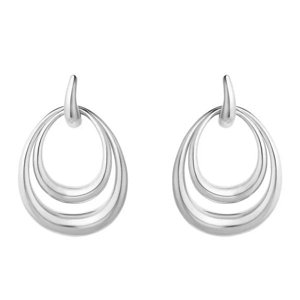 Offspring Doppelohrringe Groß aus Silber mit ineinandergreifenden Formen