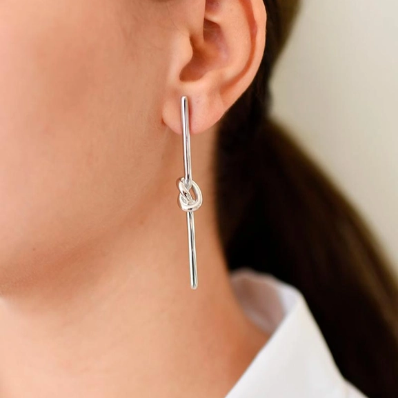 Knot Stick Earrings Silver - Sophie By Sophie - Snabb frakt & paketinslagning - Nordicspectra.se