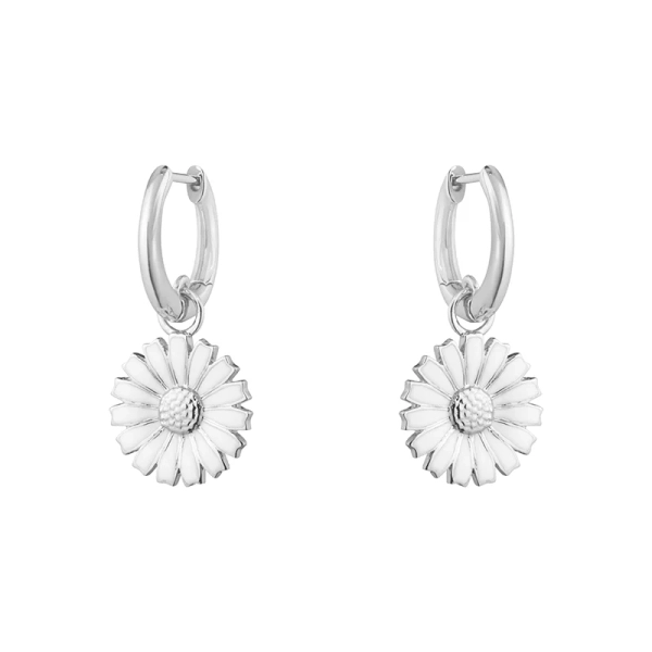 Daisy White Hoops - Georg Jensen - Designschmuck mit schnellen und sicheren Lieferungen - Nordic Spectra