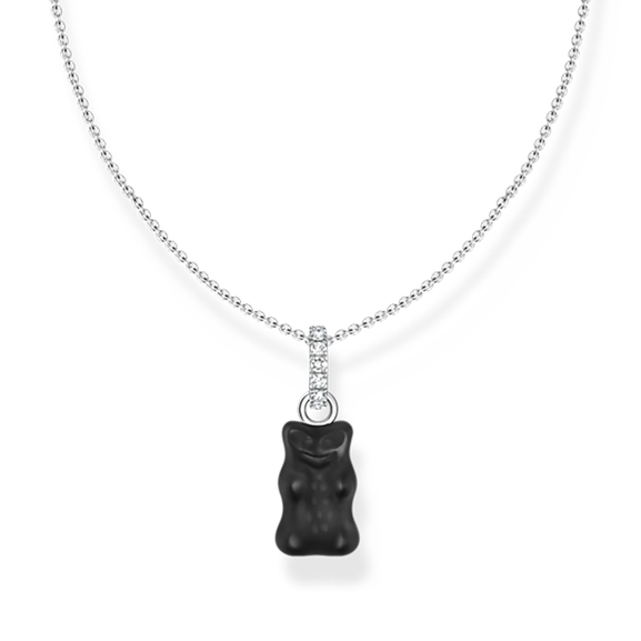 Kette mit schwarzem Goldbären-Anhänger und Steinen Silber - Thomas Sabo - Nordic Spectra