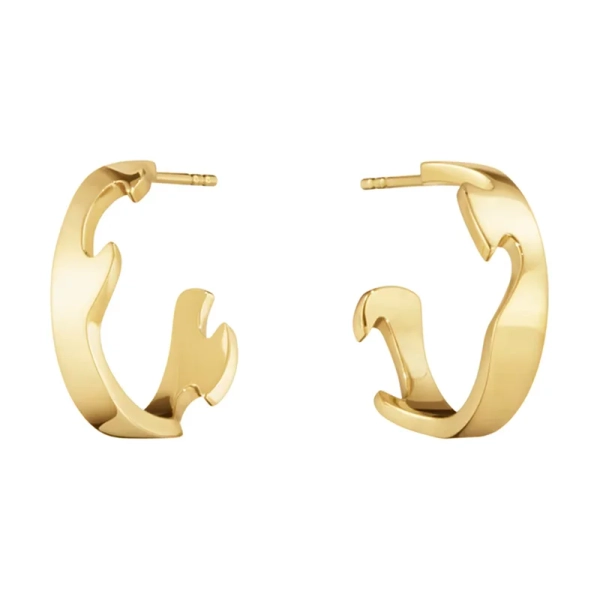 Stora Fusion hoops i 18K guld med skulpterade kanter