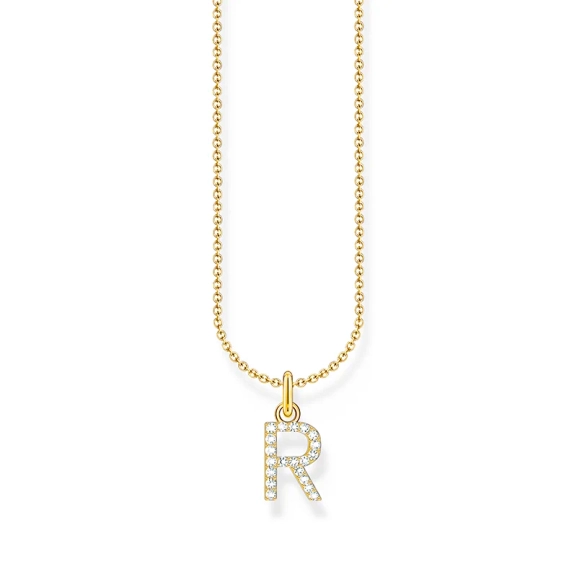 Glittrande Bokstavshalsband R Guld - Thomas Sabo - Snabb leverans & paketinslagning - Nordic Spectra