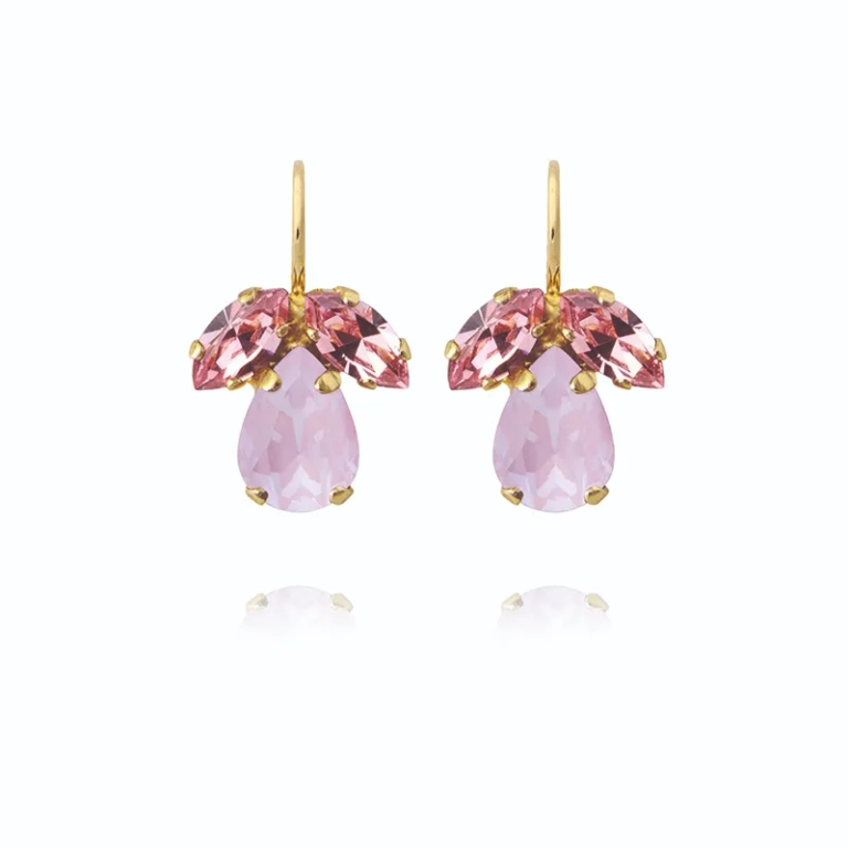 Timo Earrings i guld med mjukt rosa kristaller