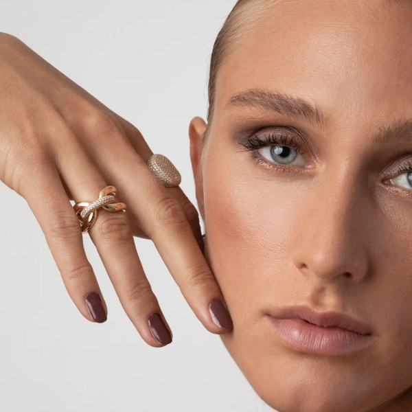 i 18K guldpläterat silver