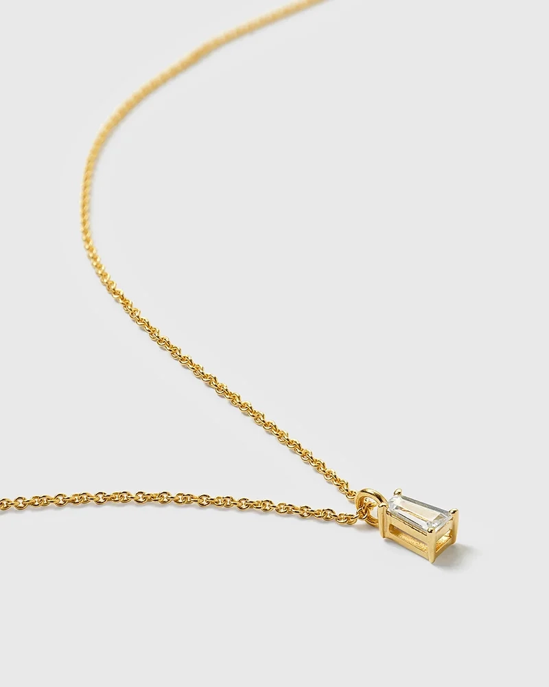 18K guldpläterat silver med baguetteslipad kubisk zirkon