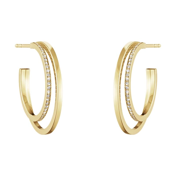 Halo Ohrringe Gold Mit Pavé Diamanten 0.30 ct von Georg Jensen, Schneller Versand - Nordicspectra.de