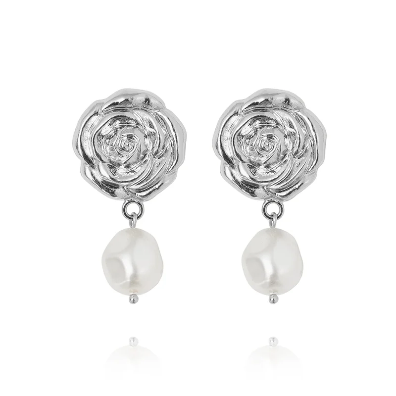 Caroline Svedbom - Rosita Pearl Earrings Rhodium Pearl