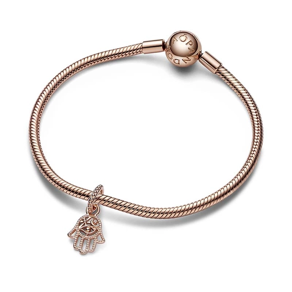 Hängberlock med Skyddande Hamsa-hand Rosé - PANDORA - Snabb leverans & paketinslagning - Nordic Spectra