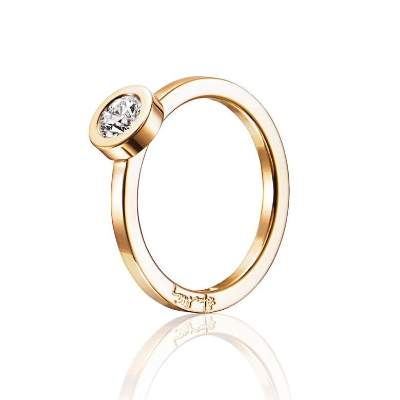 Efva Attling - The Wedding Thin Ring 0.40 ct Gold