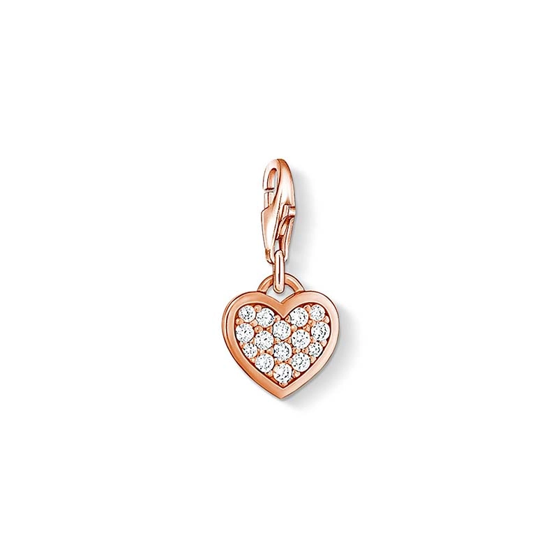 Hjärta med Stenar Roséguld Berlock