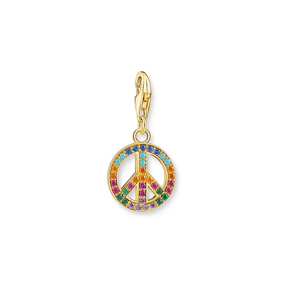Charm-hängsmycke Peace med färgade Stenar Guld - Thomas Sabo berlock - Snabb frakt & paketinslagning - Nordicspectra.se