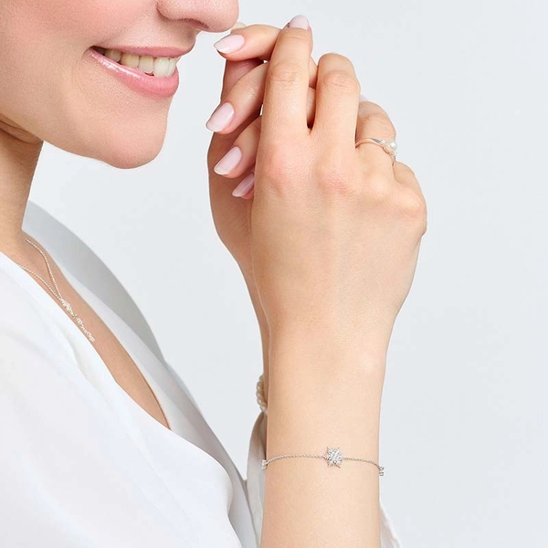 Armband Schneeflocke Mit Weißen Steinen Silber von Thomas Sabo, Schneller Versand - Nordicspectra.de