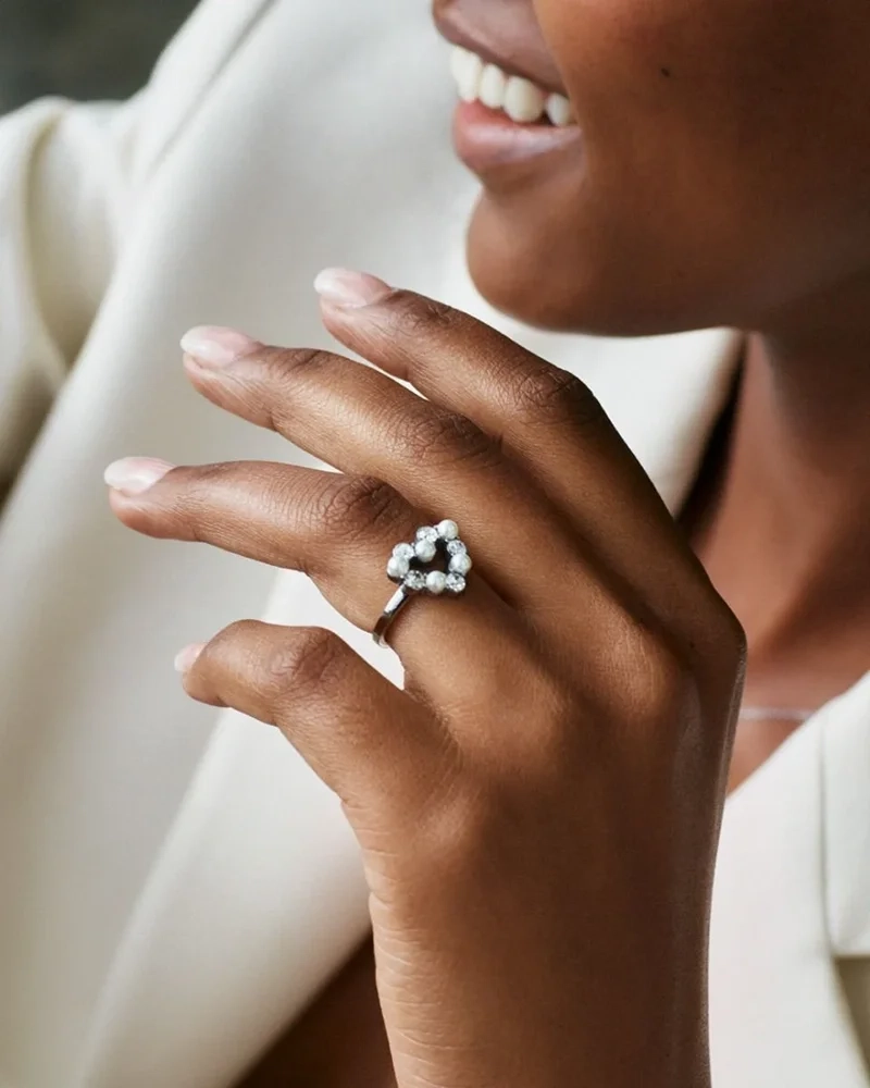 Affinity Pearl Heart Ring Steel - Edblad - Snabb leverans - Gratis paketinslagning
