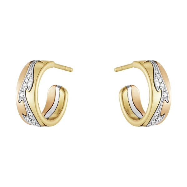 Fusion Örhängen Små med 0.08 ct Diamanter Pavé - Georg Jensen örhängen - Snabb frakt & paketinslagning - Nordicspectra.se