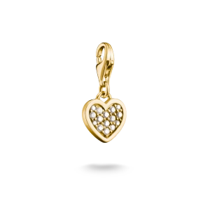 Heart with Stones Charm Gold - Thomas Sabo - Suuri valikoima & ilmainen lahjapaketointi - Nordic Spectra