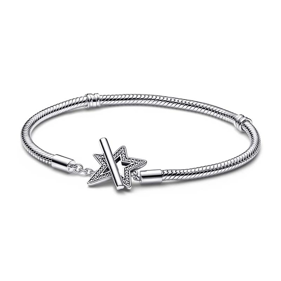 Pandora Moments Asymmetrischer Stern T-Verschluss Schlangen-Gliederarmband von PANDORA, Schneller Versand - Nordicspectra.de