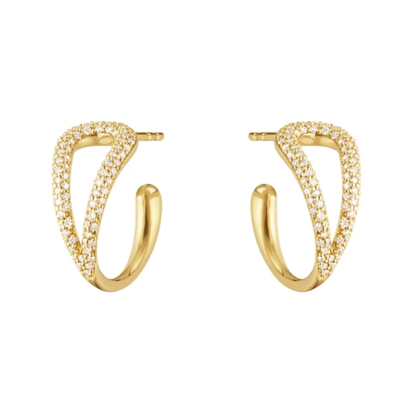 Mercy Swirl Hoops i 18K guld med diamanter