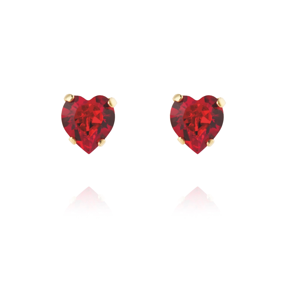 Caroline Svedbom - Heart Earrings Gold Light Siam 227