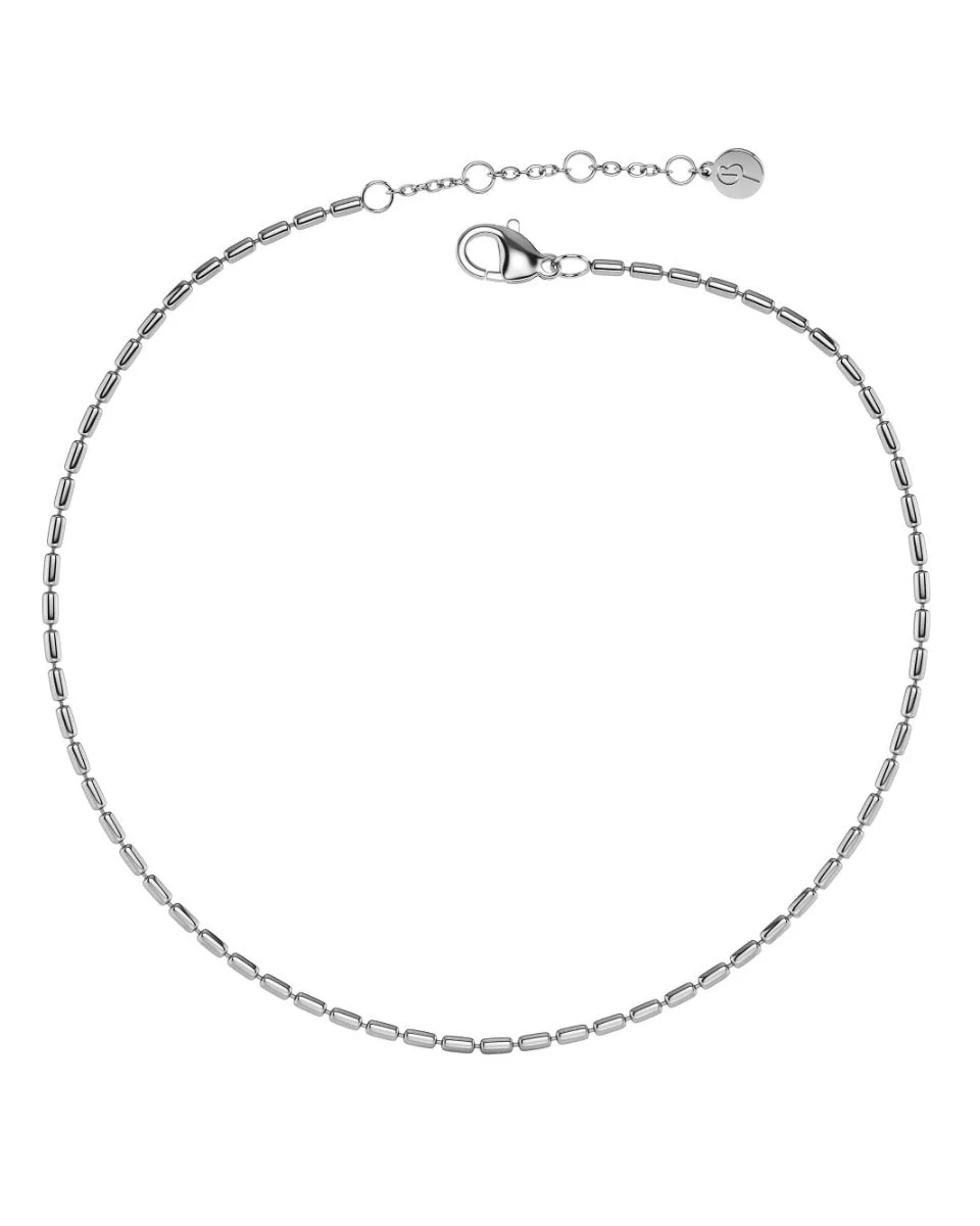 Seed Bead Anklet Silver