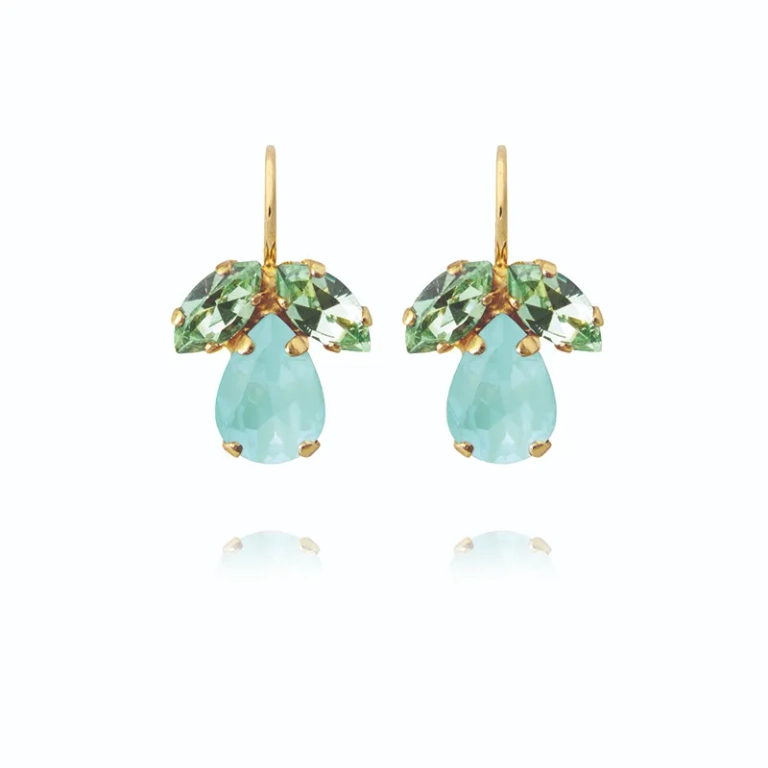Timo Earrings i guld med mjuk mintkombination