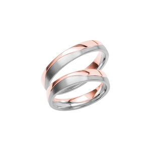 SR3018-4 Rose Gold/White Gold - Wedding & engagement rings - Schalins - Scandinavian design - Nordic Spectra