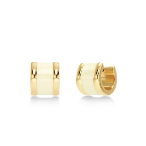 Örhängen i 14K guldplätering med offwhite emalj