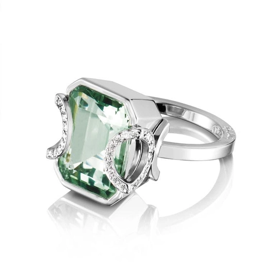 Little Magic Star Ring Green Quartz White Gold - Efva Attling ringar - Snabb frakt & paketinslagning - Nordicspectra.se