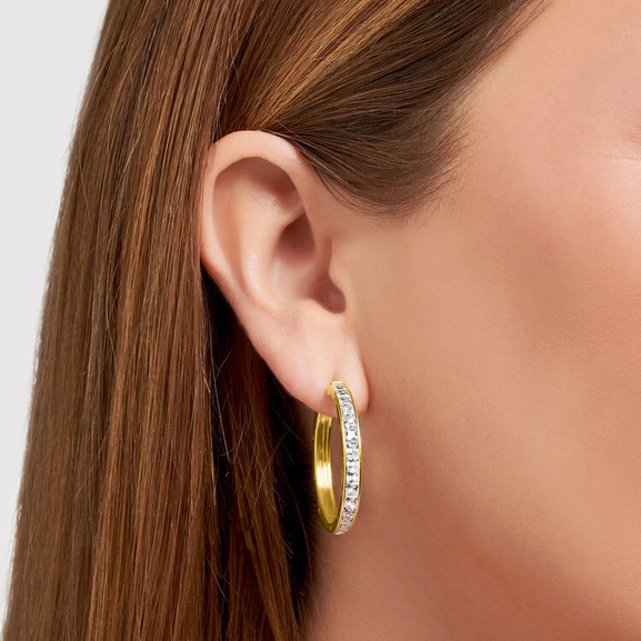 Creolen Weiße Steine Pavé Gross Gold von Thomas Sabo, Schneller Versand - Nordicspectra.de