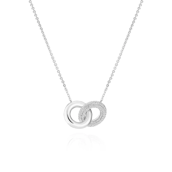 Carrara Due Piccolo Halsband i silver med gnistrande cubic zirconia-dekoration från Sif Jakobs