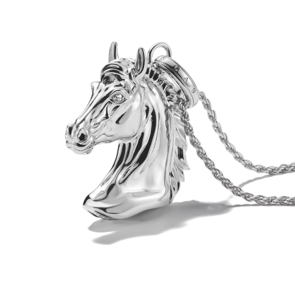 Hästhuvud Elyndra Halsband från Thomas Sabo i silver med detaljerad man och gnistrande zirkoniaögon.