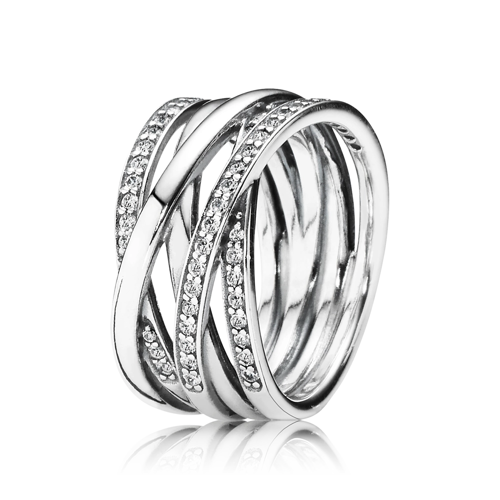 PANDORA - Sparkling & Polished Lines Ring