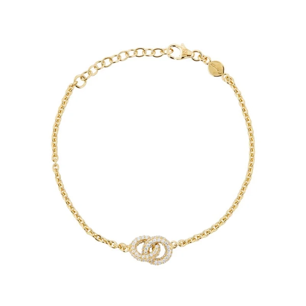 The Knot Sparkling Mini Armband Guld i 24K guldpläterat silver med cubic zirconia