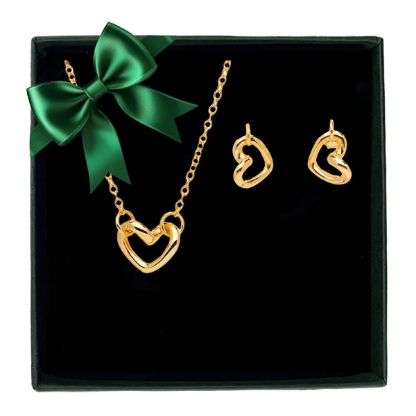 Produktbild av Drakenberg Sjölin Love Vibe Gold presentset med halsband och örhängen i 18K återvunnet guld