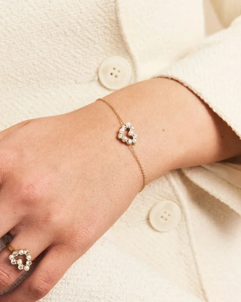 Affinity Pearl Heart Bracelet Gold - Edblad - Snabb leverans - Gratis paketinslagning