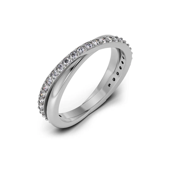 Edblad Twin Ring i sterling silver med två skenor