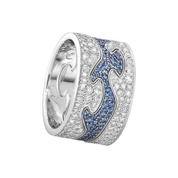 Fusion 3-delad Ring VG//Pavé/Blå Safir - Georg Jensen ringar - Snabb frakt & paketinslagning - Nordicspectra.se