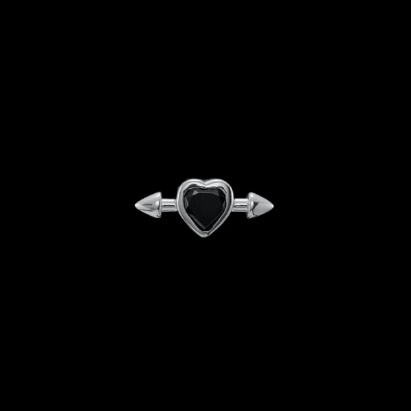 Pierced Heart Ear Stud Black Spinel - Maria Nilsdotter - Schmuck im skandinavischen Design - Nordic Spectra