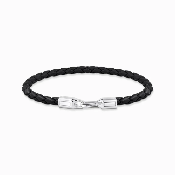 Smalt Läderarmband Svart & Silver - Thomas Sabo - Snabb leverans & paketinslagning - Nordic Spectra