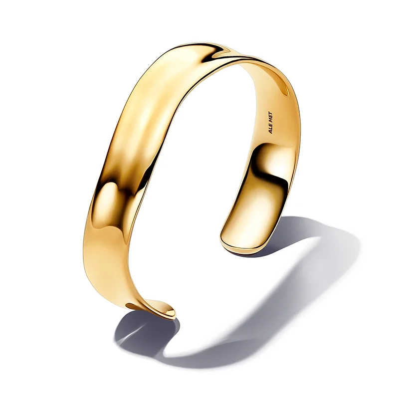 PANDORA - Bred Armring med Organisk Form Guld
