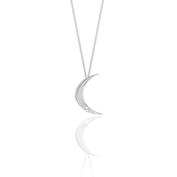 One Moon Neck Silver -CU Jewellery - Snabb frakt & paketinslagning - Nordicspectra.se