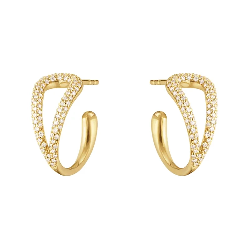 Georg Jensen - Mercy Swirl Hoops Guld & Diamanter