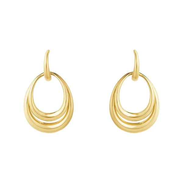 Offspring Dubbla Örhängen i 18K guld med sammanlänkade former