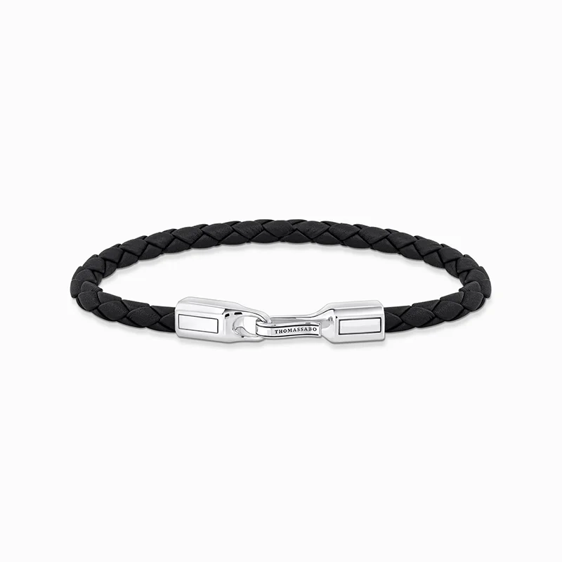 Thomas Sabo - Läderarmband Svart & Silver