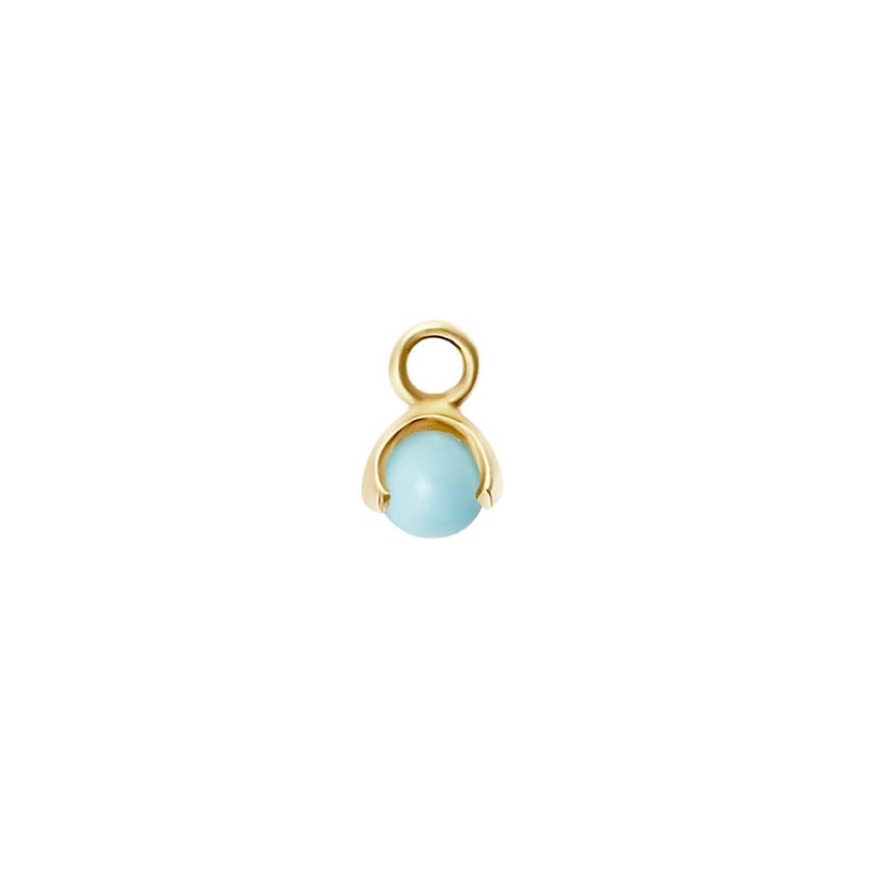 Letters Stone 12 Turquoise Pendant Gold