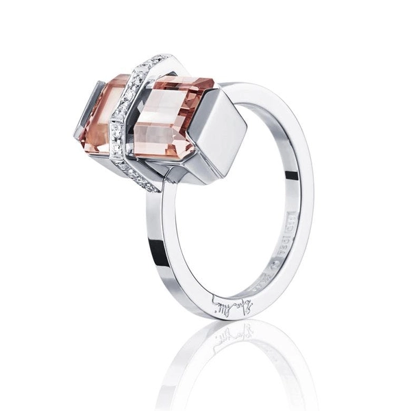 Little Bend Over Morganite White Gold von Efva Attling, Schneller Versand - Nordicspectra.de