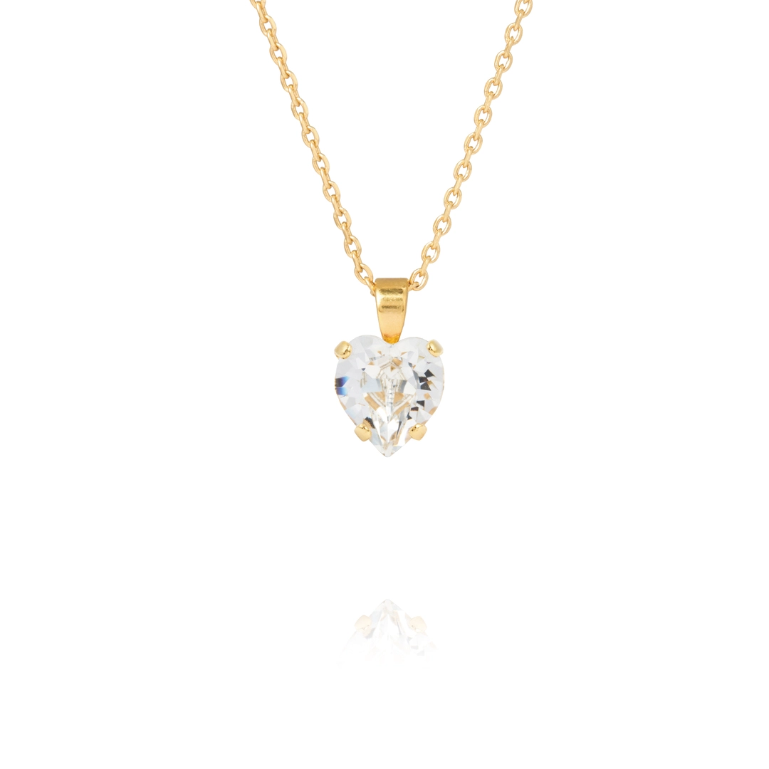 Caroline Svedbom - Heart Necklace Gold Crystal