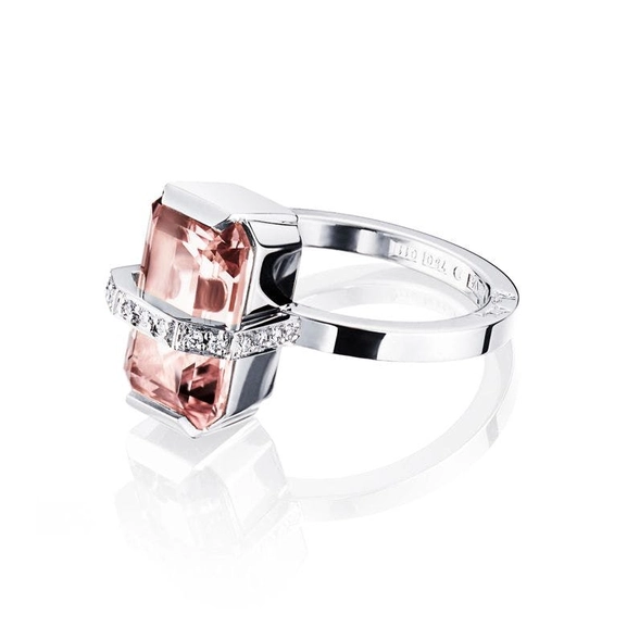Little Bend Over Morganite White Gold von Efva Attling, Schneller Versand - Nordicspectra.de