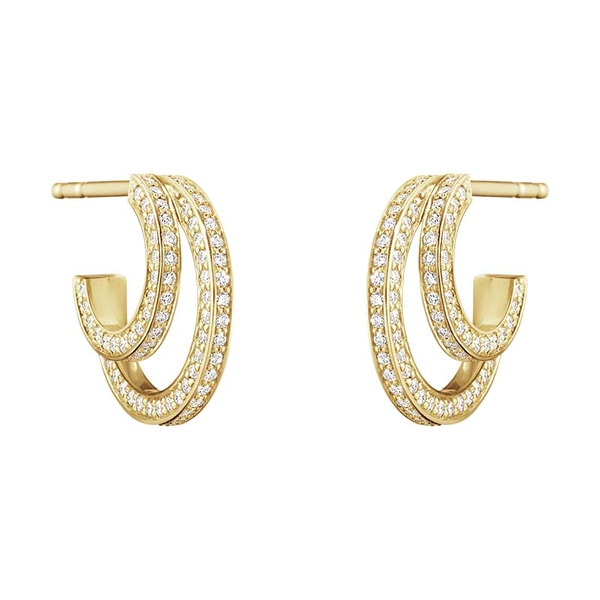 Halo Örhängen Guld med Dubbla Pavéinfattade 0.56 ct Diamanter - Georg Jensen örhängen - Snabb frakt & paketinslagning - Nordicspectra.se