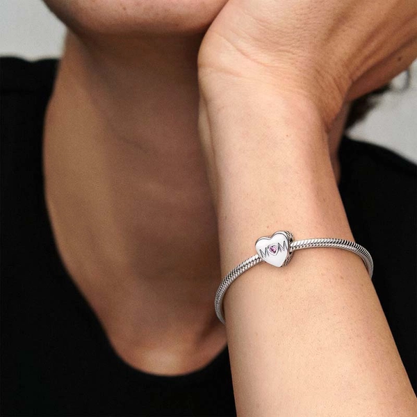 Rosafarbenes Mum-Herz Charm von PANDORA, Schneller Versand - Nordicspectra.de