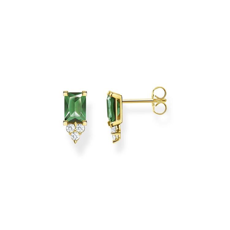 Thomas Sabo - Stift&ouml;rh&auml;ngen Gr&ouml;na Droppande Stenar